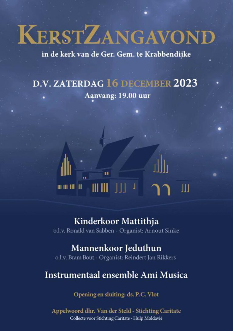 Poster kerstzangavond 16 december